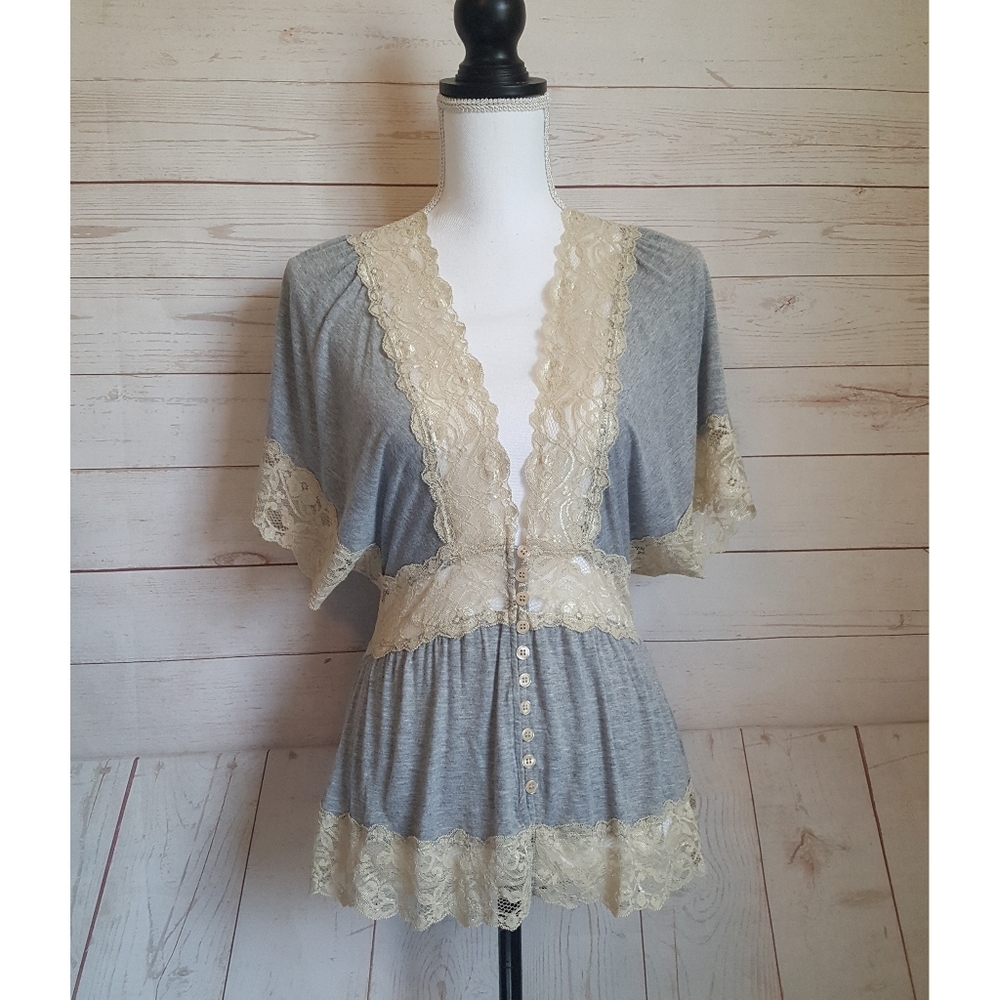 Romantic Boho Style Lace Detail Top | Size XS/S - Picture 1 of 6